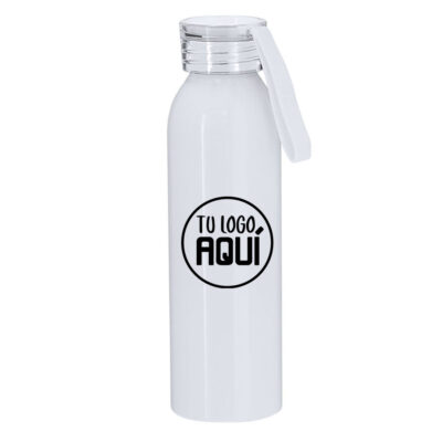 Botella Aluminio Blanca Tapa Acrílica 650ml