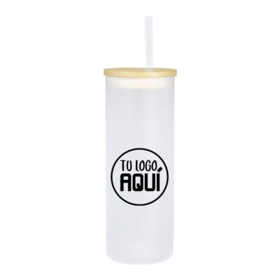 Botella Vidrio Tapa Bambú 500cc