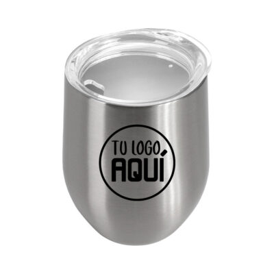 Mug Metálico Térmico Doble Pared 350ml Plateado
