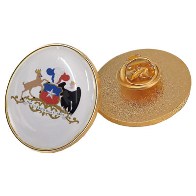 Piocha Broche Redondo Dorado 25 mm