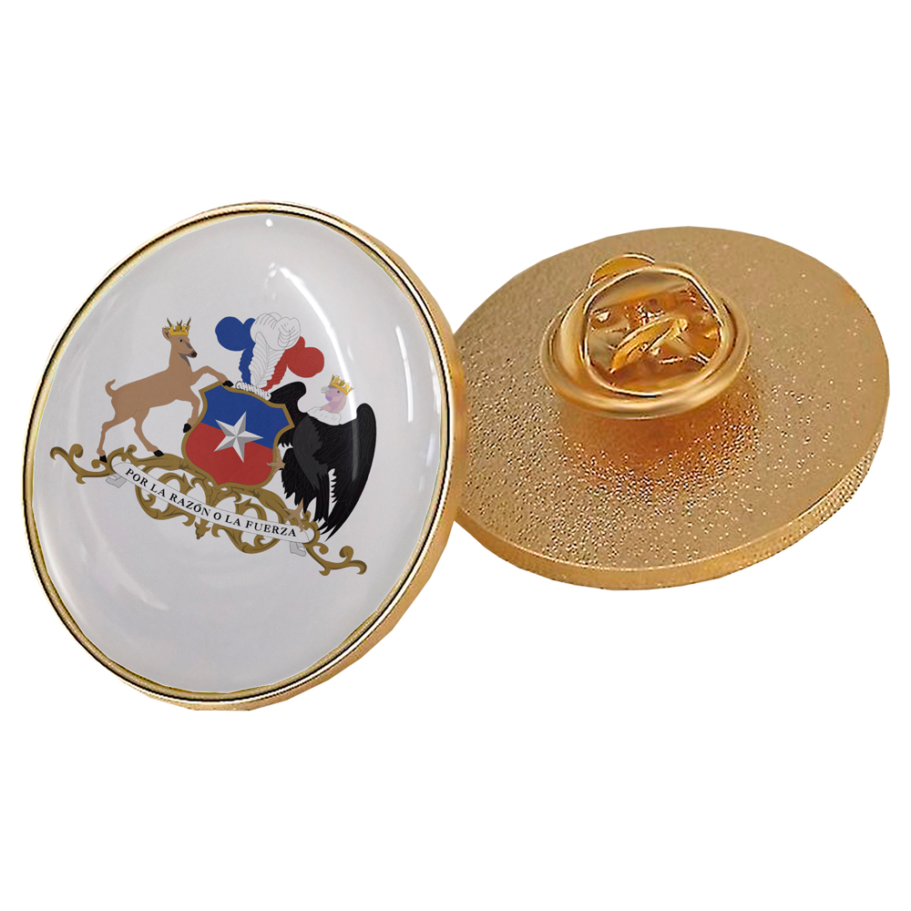 Piocha Broche Redondo Dorado 25 mm